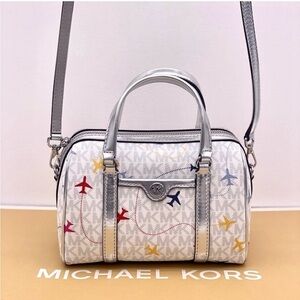 Michael Kors SM Satchel Crossbody
Bag MK White Multi